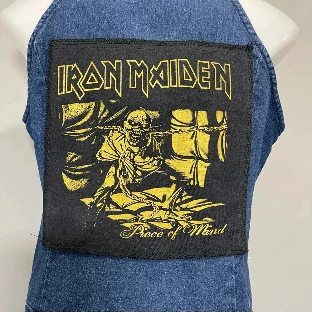 Denim Rocker Dress With Iron Maiden Patch’s Santory Size M - Picture 9 of 12
